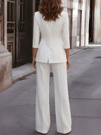Asymmetric Tunic And Wide-Leg Pants Set