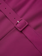 Women Purple V Neck Sleeveless Dressy Jumpsuit
