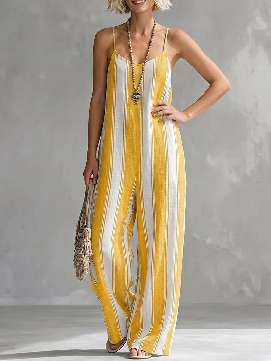 Women's Classic Striped Strappy Jumpsuit