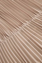 Pleated High-Neck Maxi Dress