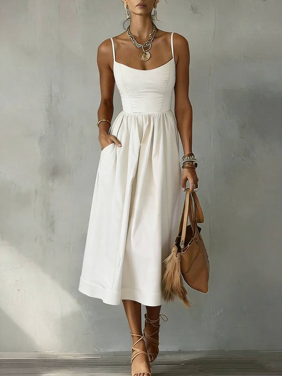 Women's Solid Color Slip Dress