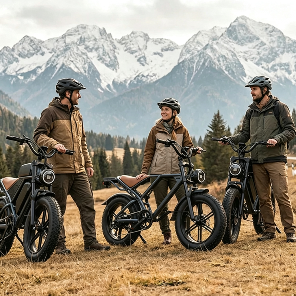 Retro Full Suspension Fat Tire Electric Bike For Adults