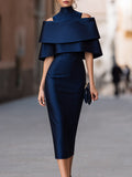 Off-Shoulder Layered Midi Dress