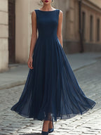 Elegant A-line Sleeveless Maxi Dress