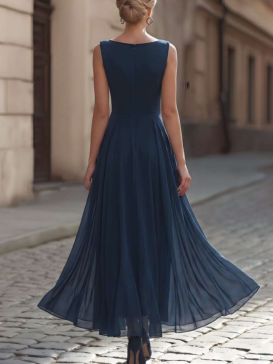 Elegant A-line Sleeveless Maxi Dress