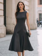 Classic Sleeveless A-Line Midi Dress