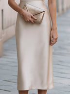 Cap-Sleeve Fitted Midi Dress
