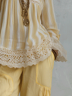 Elegant Vacation Vintage Lace Panel Peasant Blouse