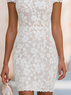 Floral Lace Cold-Shoulder Mini Dress
