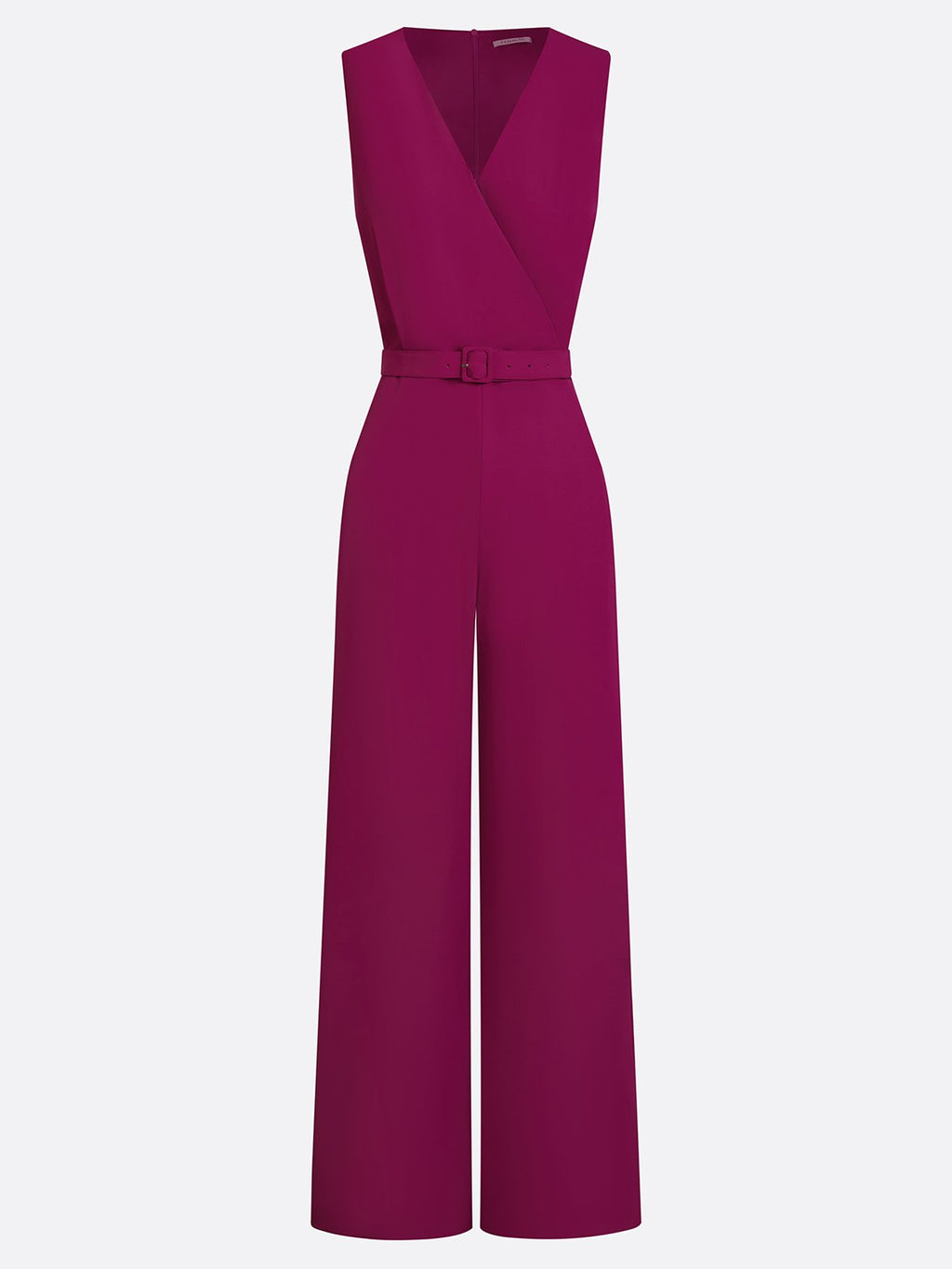 Women Purple V Neck Sleeveless Dressy Jumpsuit