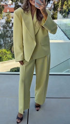 Women's Oversized Lapel Suit, Loose And Casual Set