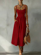Women's Solid Color Slip Dress