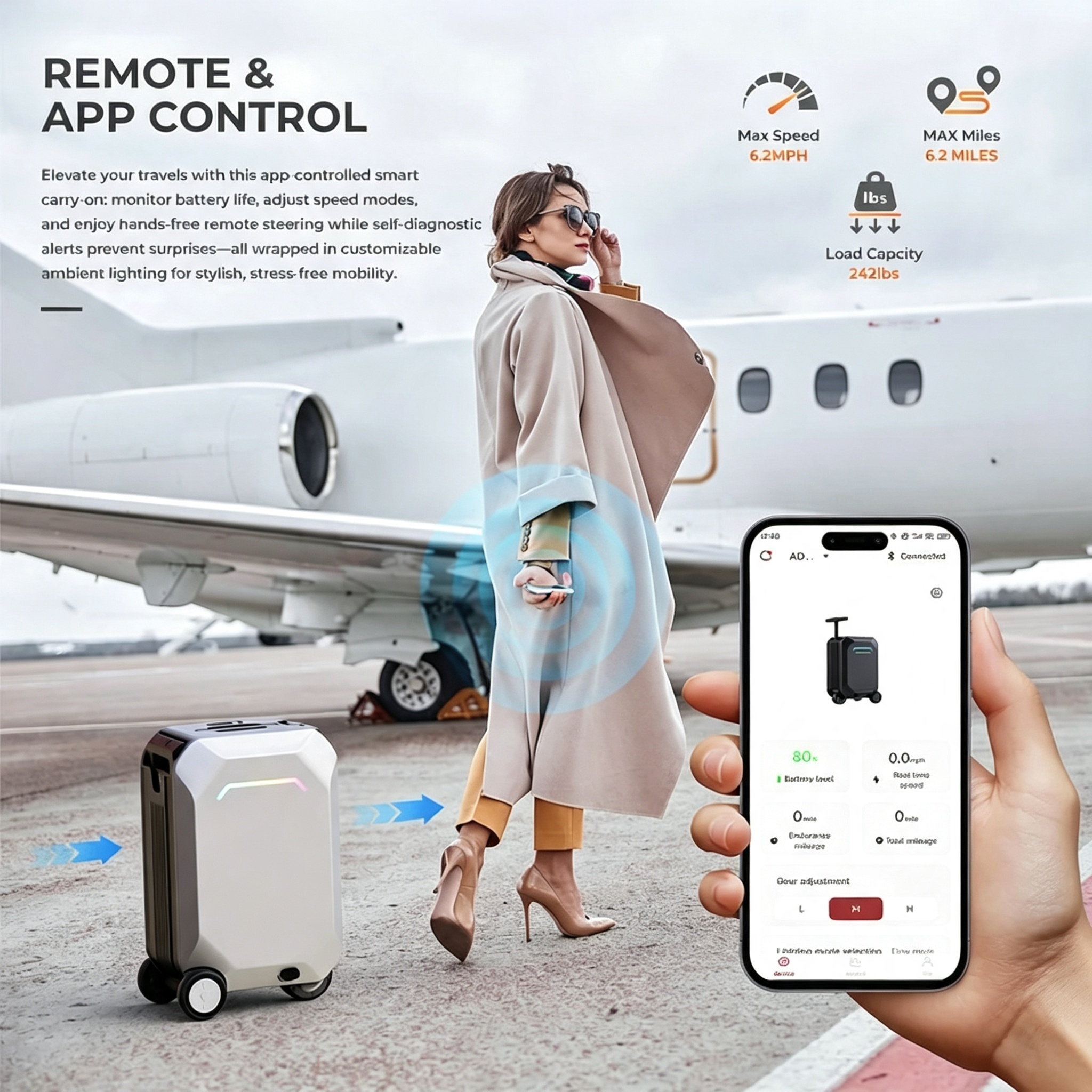 31L Electric Rideable Carry‑On Luggage