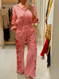 Women's Striped Print Casual Set