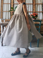 Striped Grey Cotton Apron
