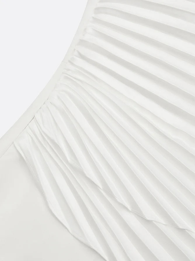 Women White Ruched Strapless Sleeveless Elegant Jumpsuit