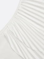 Women White Ruched Strapless Sleeveless Elegant Jumpsuit