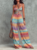 Casual Colorful Striped Jumpsuit
