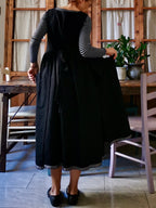 Black Cotton & Linen Kitchen Apron