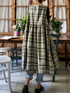 Grey and Green Tartan Apron