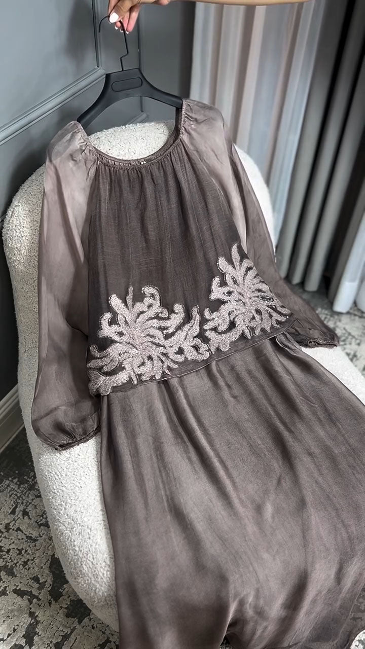 Women's Floral Print Casual Long-Sleeved Dress