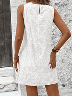Women's White Round Neck Vest Dress