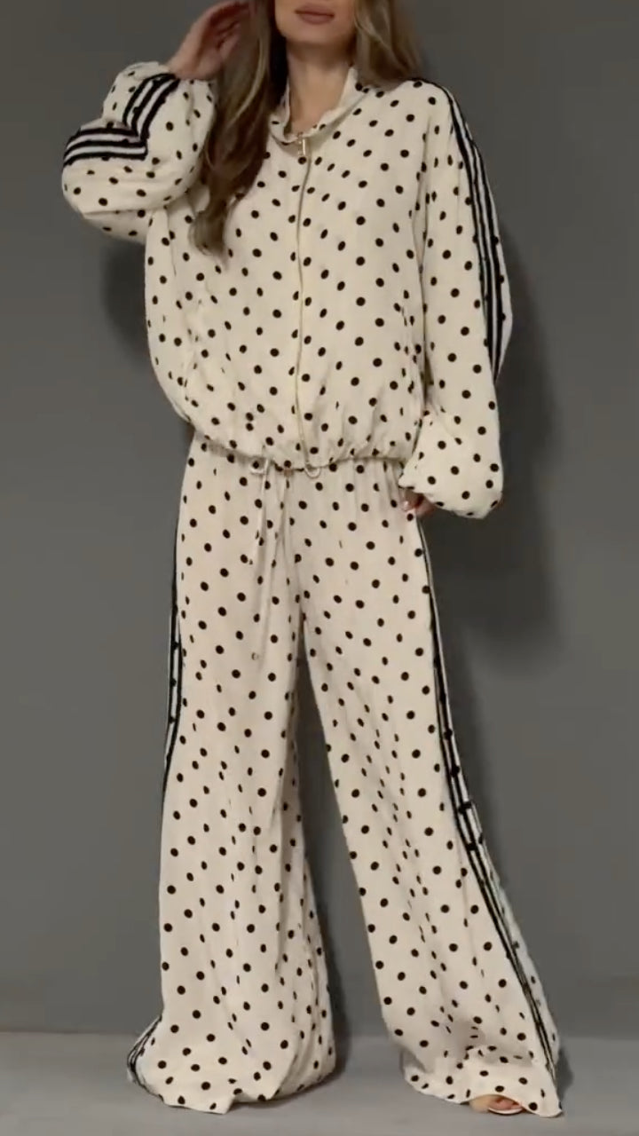 Polka Dot Tracksuit Set