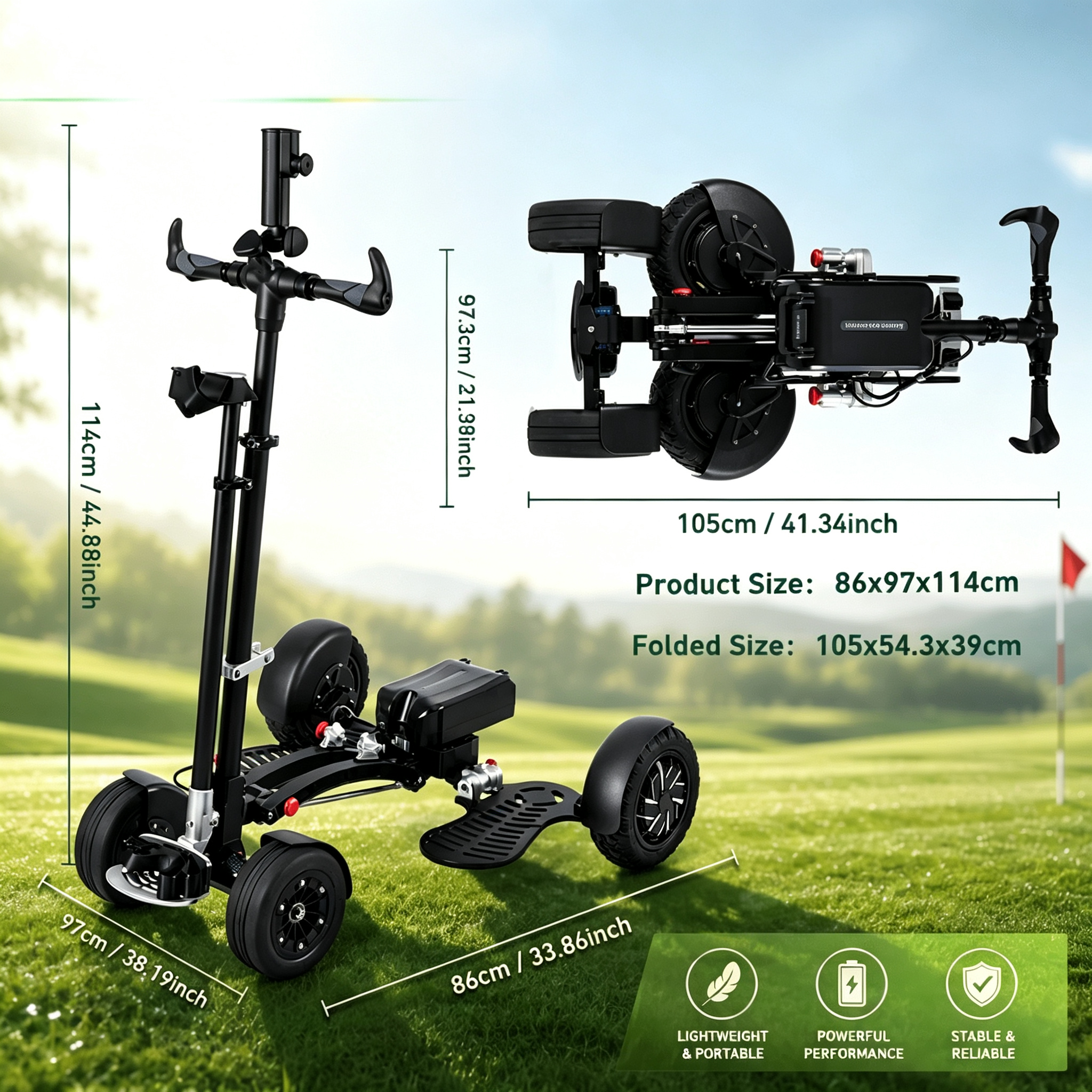Dual Motor Electric Golf Scooter | 20° Climb