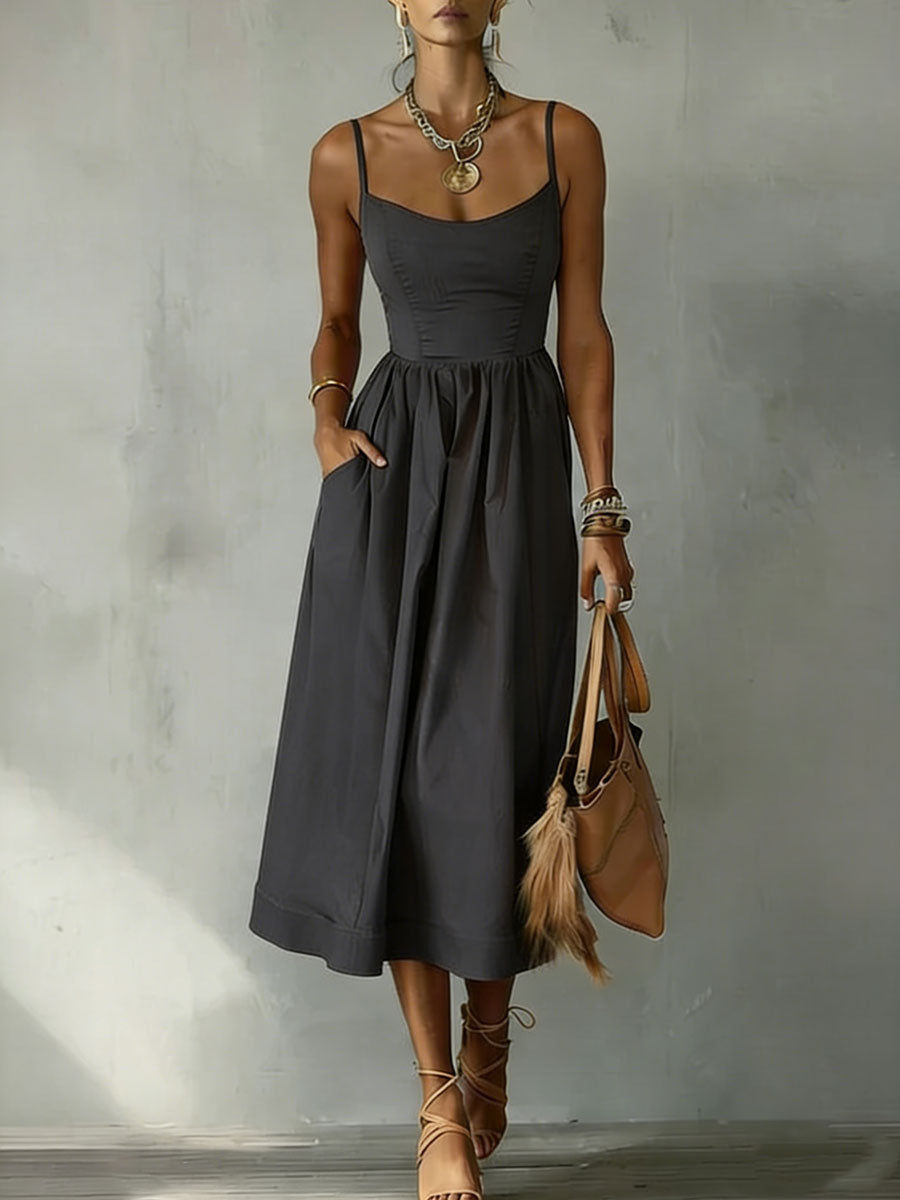 Women's Solid Color Slip Dress