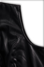 Sleeveless Faux Leather Zippered Romper