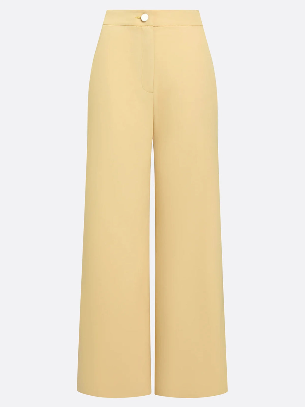 Women Yellow Buckle Ruched One Shoulder Sleeveless Dressy Top With Pants Two-Piece Set