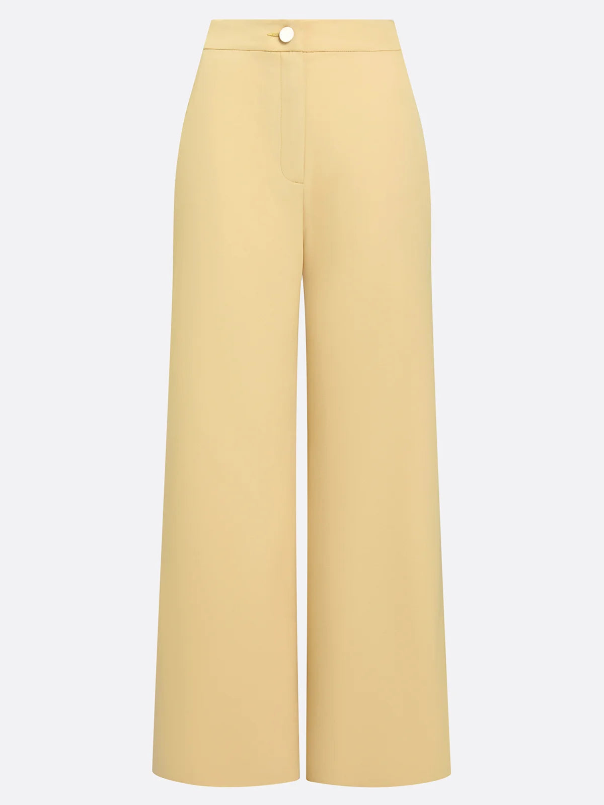 Women Yellow Buckle Ruched One Shoulder Sleeveless Dressy Top With Pants Two-Piece Set
