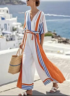 Women'S Contrast Stripe Jumpsuit