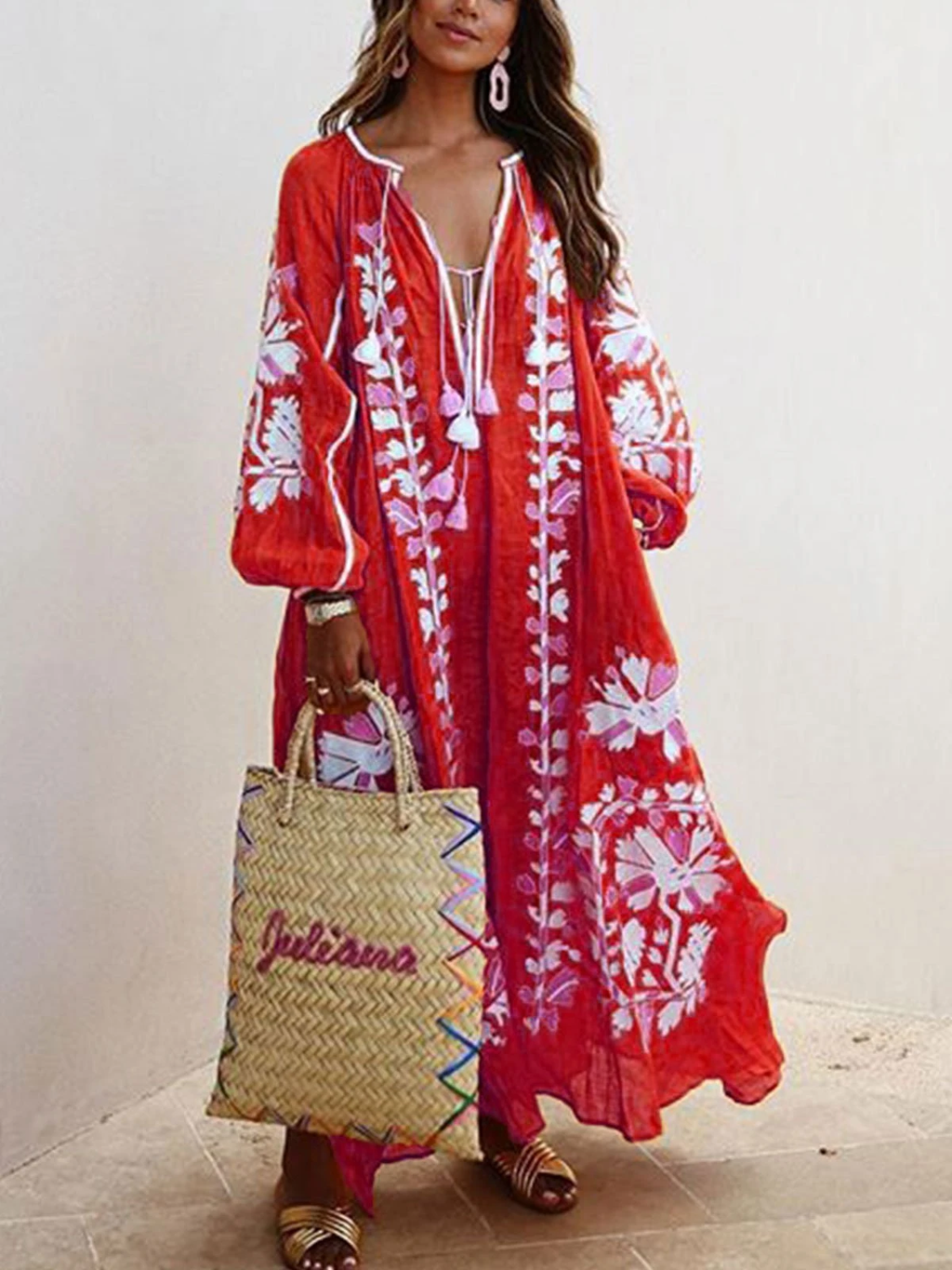 Oversize Boho Printed Maxi Dress