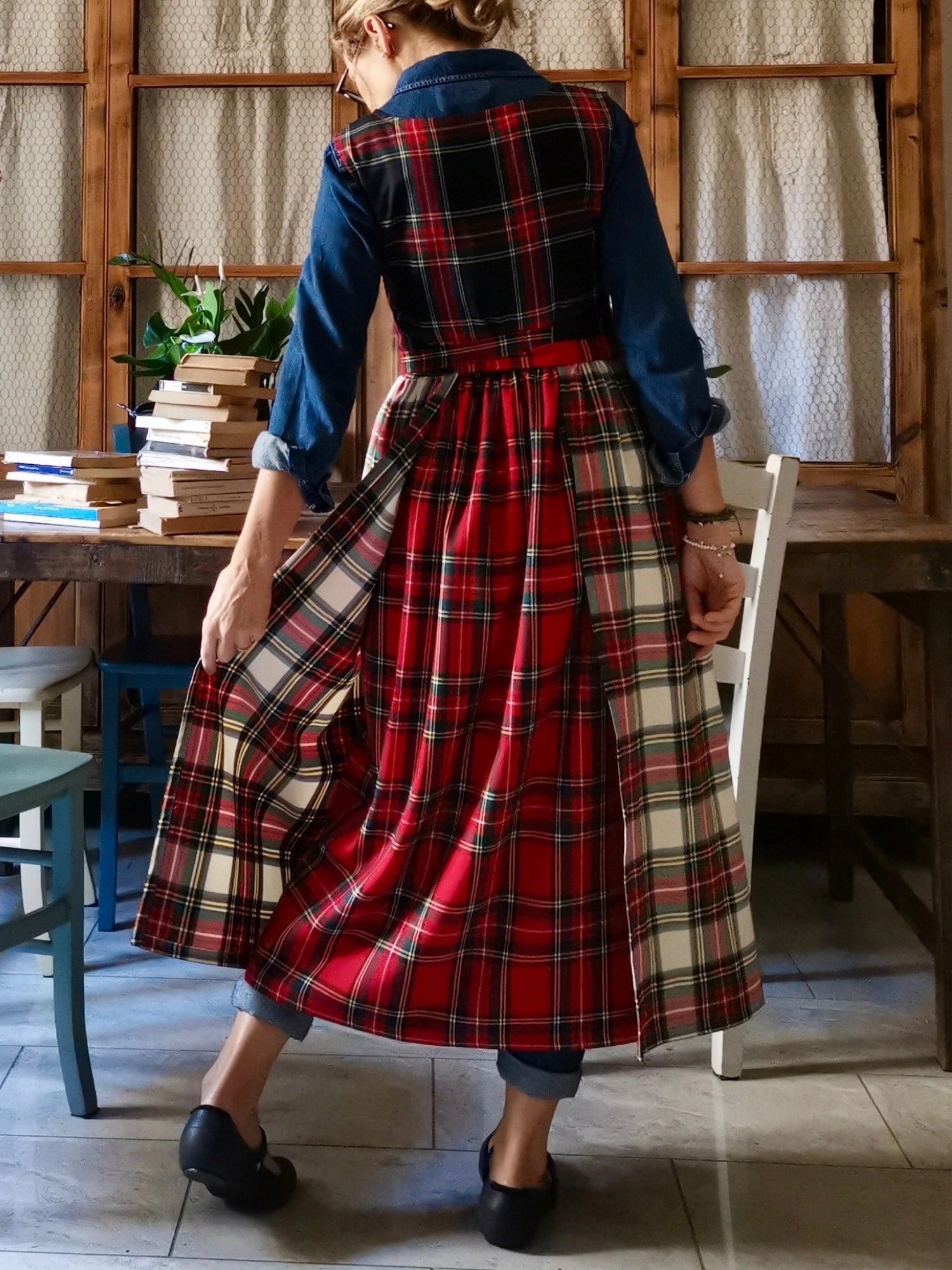 Patchwork Tartan Cotton Apron