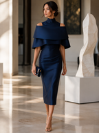 Off-Shoulder Layered Midi Dress