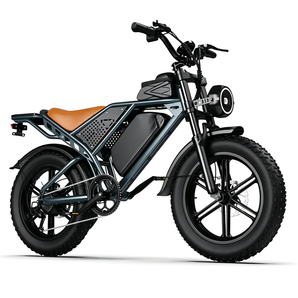 Retro Full Suspension Fat Tire Electric Bike For Adults