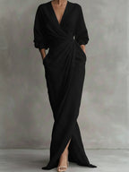 Women's Linen And Cotton Extra-long Dress