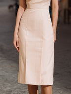 Sculpted Cap Sleeve Tailored Sheath Midi Dress