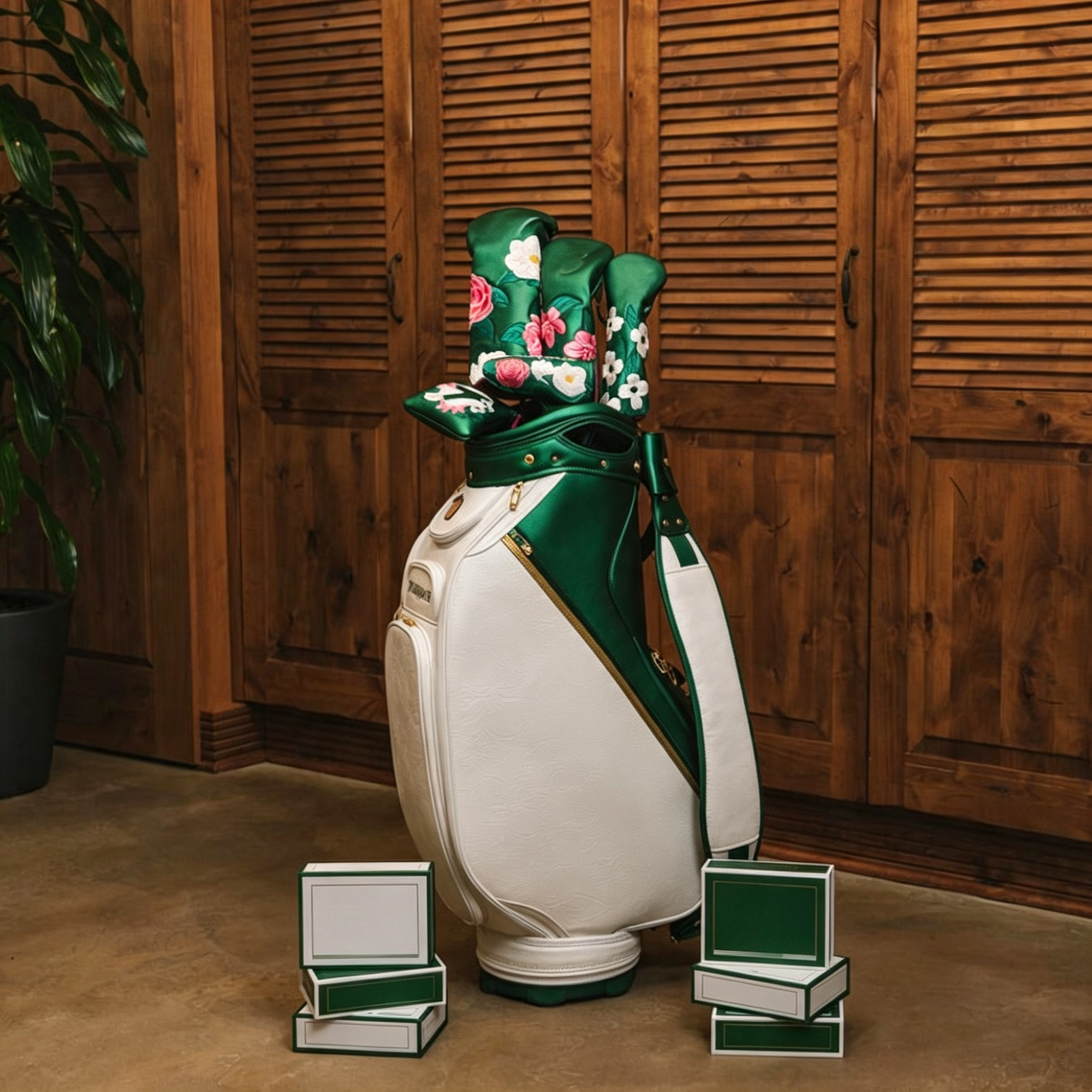 Limited Edition Tournament Staff Golf Bag Emerald Green White