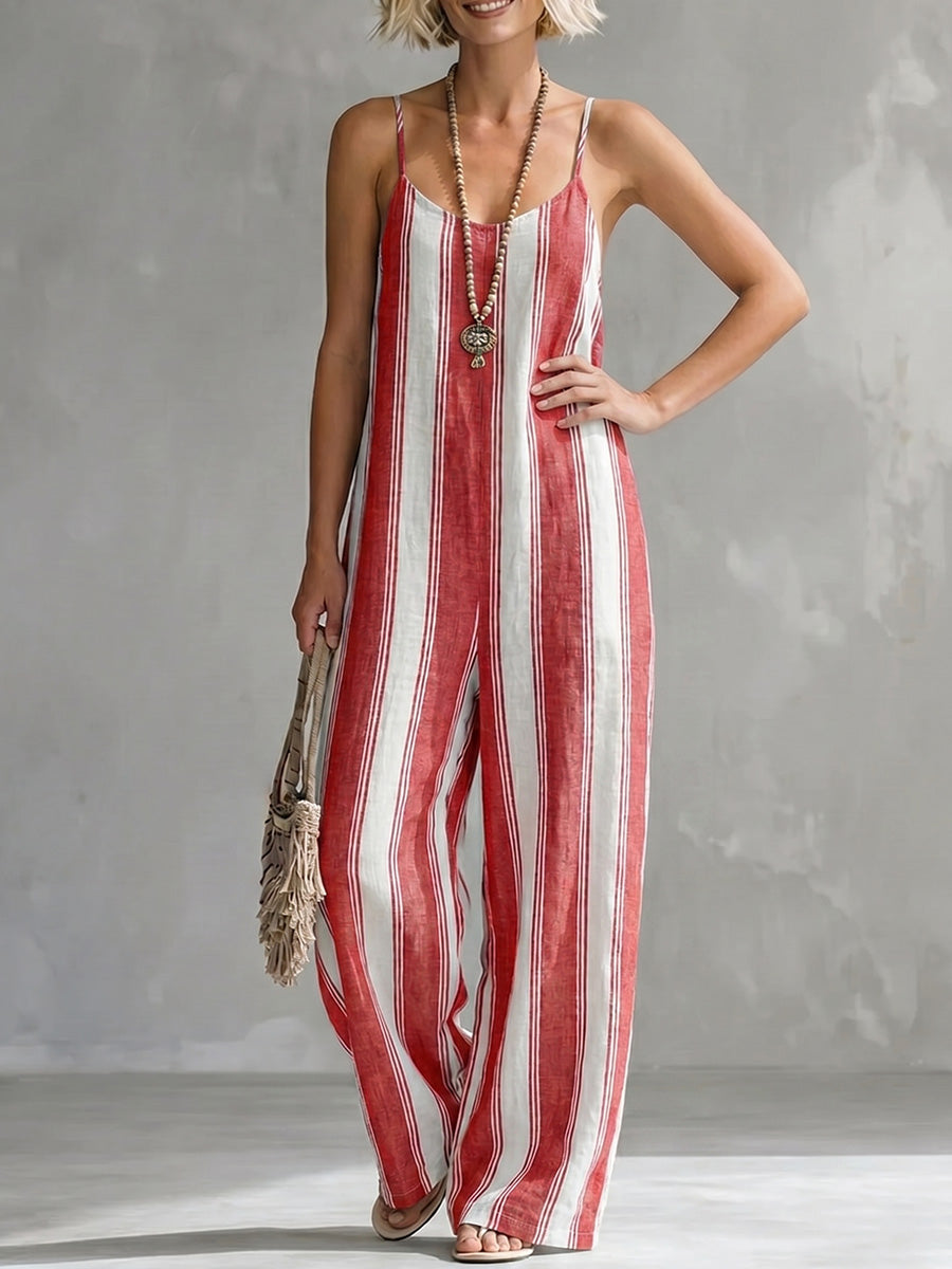 Women's Classic Striped Strappy Jumpsuit