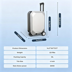 31L Electric Rideable Carry‑On Luggage