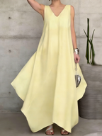 Stylish Minimalist Irregular Hem Maxi Dress