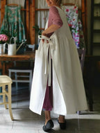 Cream White Cotton Apron