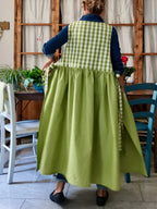 Kiwi Green Patchwork Cotton Apron
