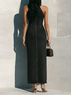 Slim-fit Sleeveless Denim Dress