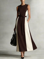 Women's Casual Comfortable Color-block Dress