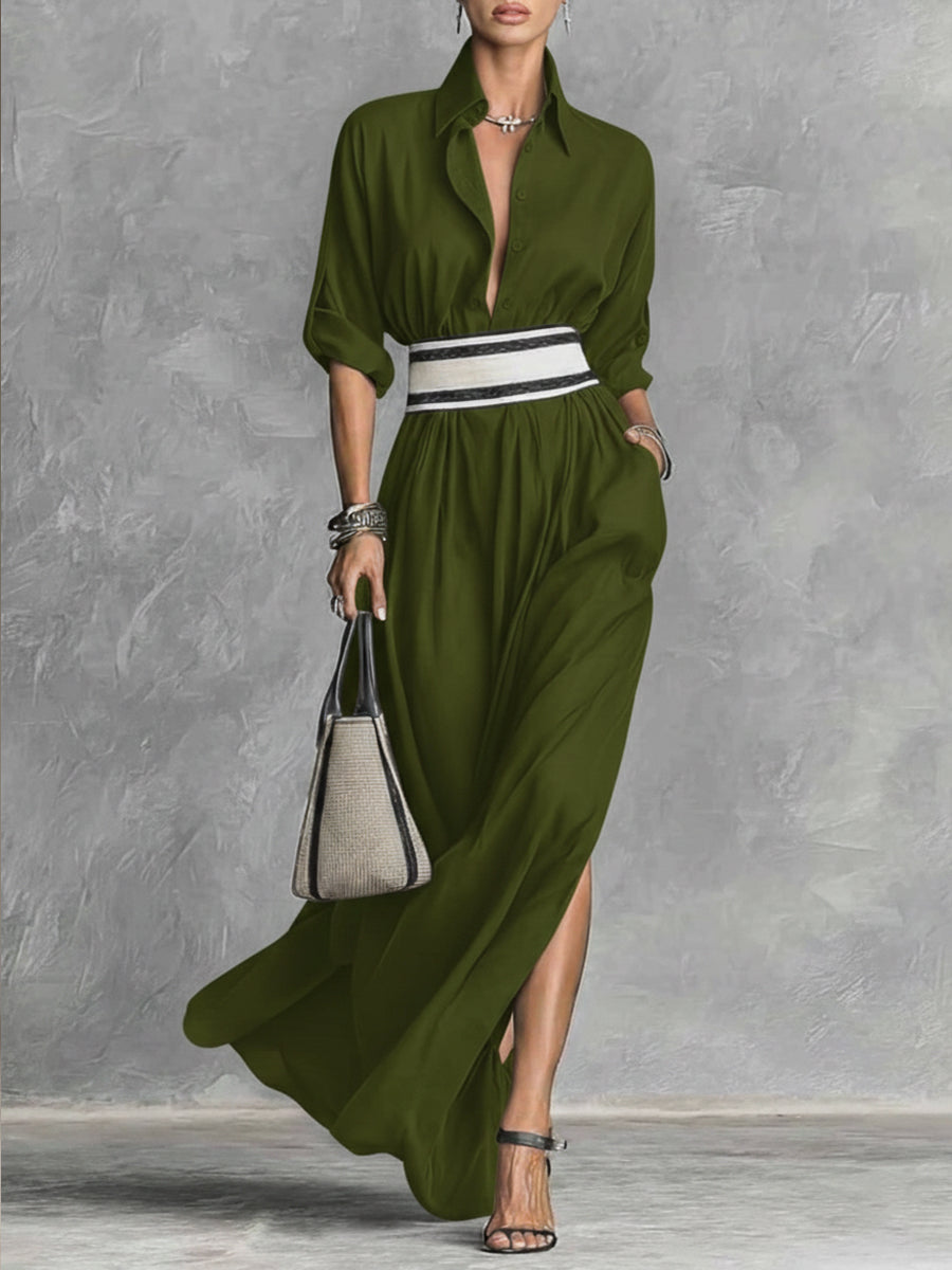 Elegant Belted Maxi Dress