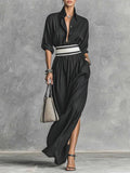 Elegant Belted Maxi Dress